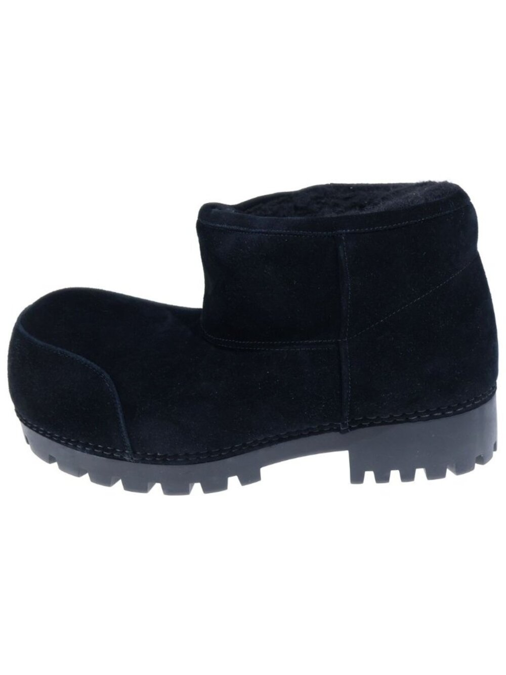Balenciaga Alaska Fur Suede Short Boots Booties Black
